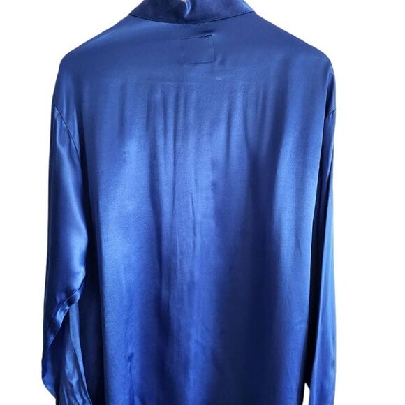 STEELHEAD Vintage Men's Royal Blue Satin Button Front Shirt - Picture 3 of 6